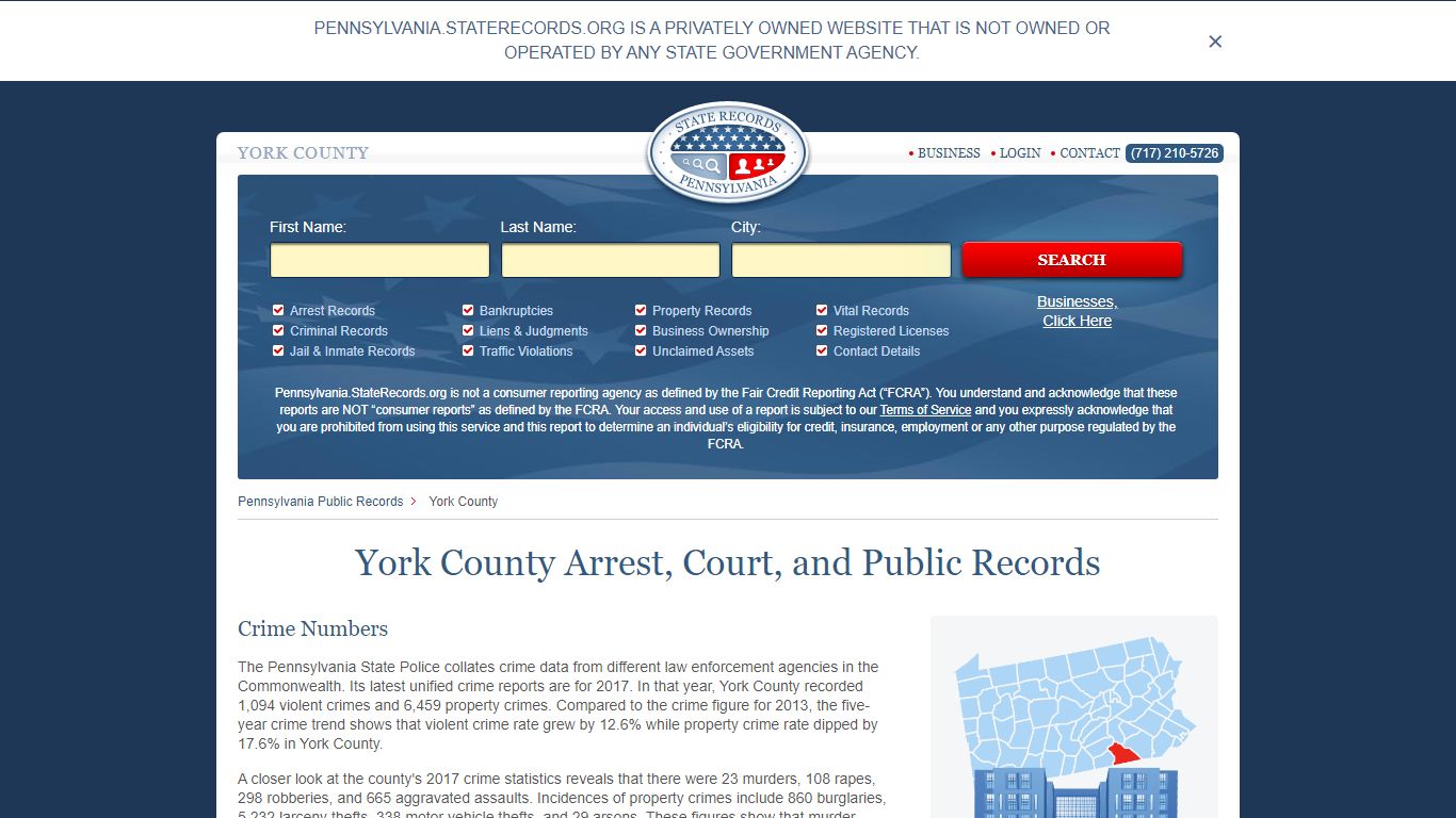 York County Arrest, Court, and Public Records